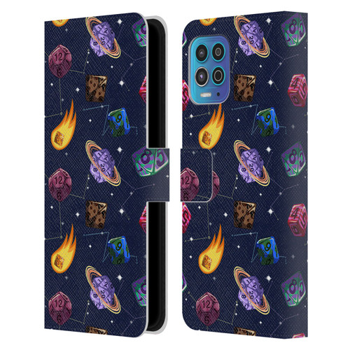 Carla Morrow Patterns Colorful Space Dice Leather Book Wallet Case Cover For Motorola Moto G100