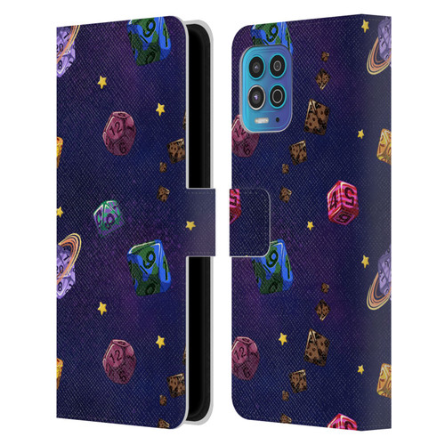 Carla Morrow Patterns Dice Numbers Leather Book Wallet Case Cover For Motorola Moto G100
