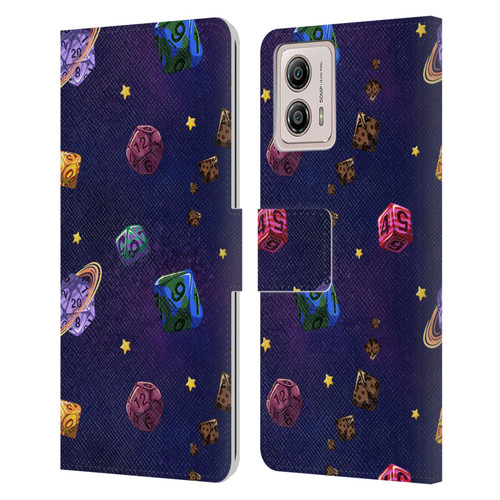 Carla Morrow Patterns Dice Numbers Leather Book Wallet Case Cover For Motorola Moto G53 5G