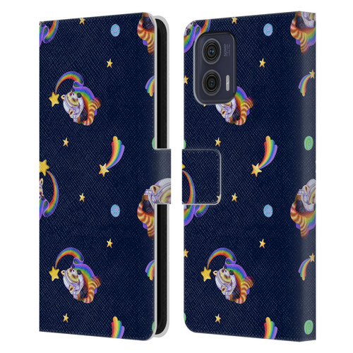 Carla Morrow Patterns Red Panda Leather Book Wallet Case Cover For Motorola Moto G73 5G
