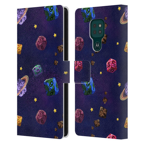 Carla Morrow Patterns Dice Numbers Leather Book Wallet Case Cover For Motorola Moto G9 Play