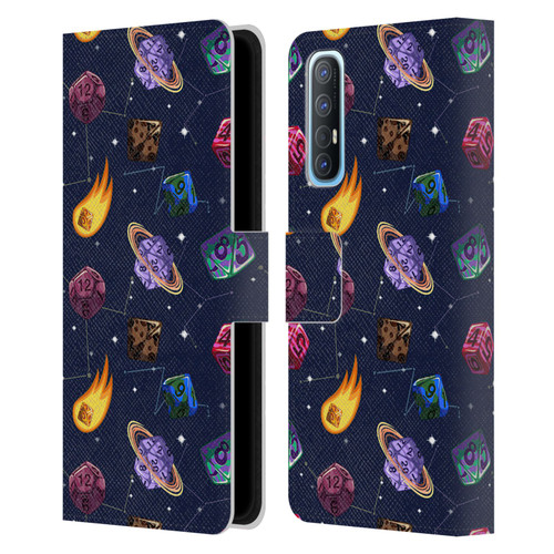Carla Morrow Patterns Colorful Space Dice Leather Book Wallet Case Cover For OPPO Find X2 Neo 5G