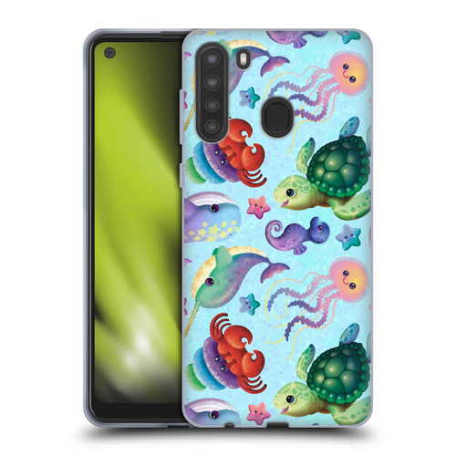 Carla Morrow Patterns Sea Life Soft Gel Case for Samsung Galaxy A21 (2020)