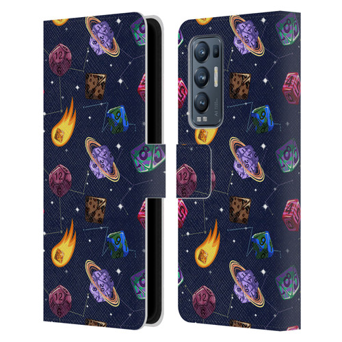 Carla Morrow Patterns Colorful Space Dice Leather Book Wallet Case Cover For OPPO Find X3 Neo / Reno5 Pro+ 5G