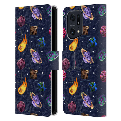 Carla Morrow Patterns Colorful Space Dice Leather Book Wallet Case Cover For OPPO Find X5 Pro