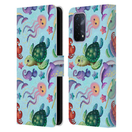 Carla Morrow Patterns Sea Life Leather Book Wallet Case Cover For OPPO A54 5G