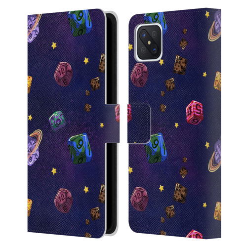 Carla Morrow Patterns Dice Numbers Leather Book Wallet Case Cover For OPPO Reno4 Z 5G