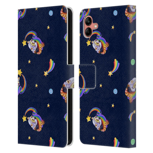 Carla Morrow Patterns Red Panda Leather Book Wallet Case Cover For Samsung Galaxy A04 (2022)