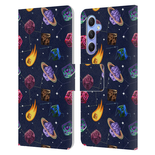 Carla Morrow Patterns Colorful Space Dice Leather Book Wallet Case Cover For Samsung Galaxy A34 5G