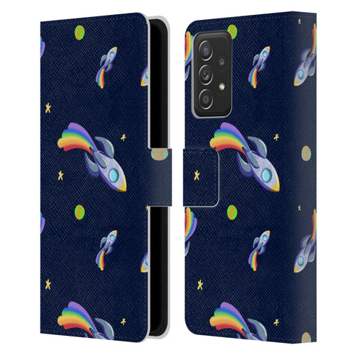 Carla Morrow Patterns Rocketship Leather Book Wallet Case Cover For Samsung Galaxy A52 / A52s / 5G (2021)