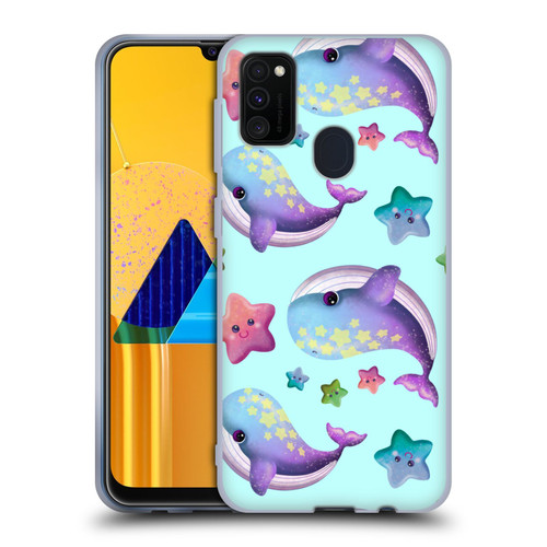 Carla Morrow Patterns Whale And Starfish Soft Gel Case for Samsung Galaxy M30s (2019)/M21 (2020)