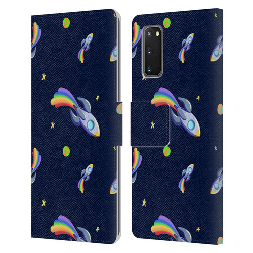 Carla Morrow Patterns Rocketship Leather Book Wallet Case Cover For Samsung Galaxy S20 / S20 5G