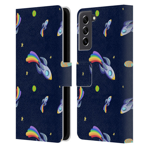 Carla Morrow Patterns Rocketship Leather Book Wallet Case Cover For Samsung Galaxy S21 FE 5G