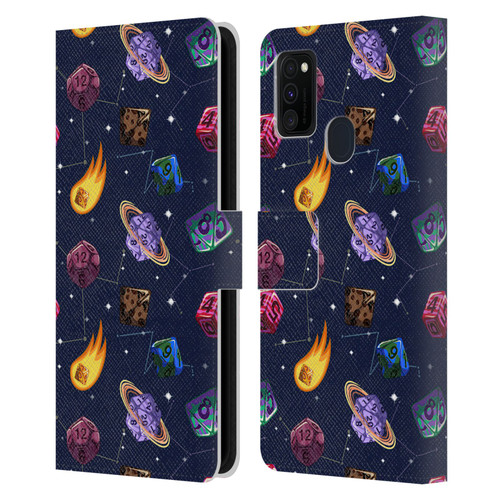 Carla Morrow Patterns Colorful Space Dice Leather Book Wallet Case Cover For Samsung Galaxy M30s (2019)/M21 (2020)