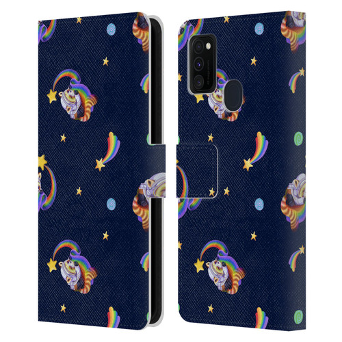 Carla Morrow Patterns Red Panda Leather Book Wallet Case Cover For Samsung Galaxy M30s (2019)/M21 (2020)