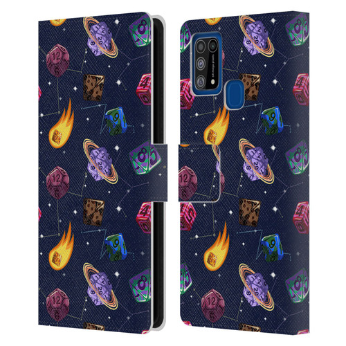 Carla Morrow Patterns Colorful Space Dice Leather Book Wallet Case Cover For Samsung Galaxy M31 (2020)