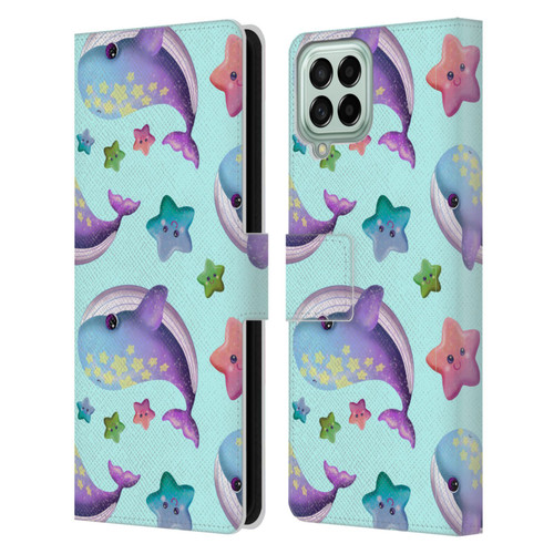 Carla Morrow Patterns Whale And Starfish Leather Book Wallet Case Cover For Samsung Galaxy M33 (2022)