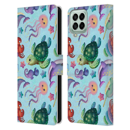 Carla Morrow Patterns Sea Life Leather Book Wallet Case Cover For Samsung Galaxy M53 (2022)