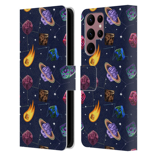 Carla Morrow Patterns Colorful Space Dice Leather Book Wallet Case Cover For Samsung Galaxy S22 Ultra 5G