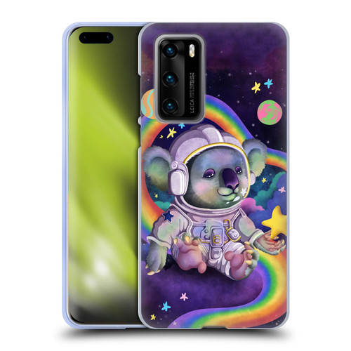Carla Morrow Rainbow Animals Koala In Space Soft Gel Case for Huawei P40 5G