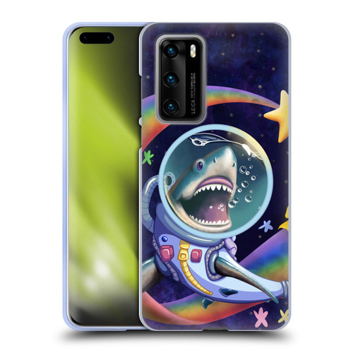 Carla Morrow Rainbow Animals Shark & Fish In Space Soft Gel Case for Huawei P40 5G