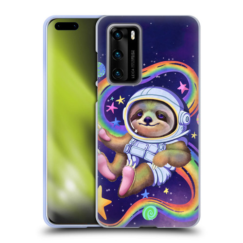 Carla Morrow Rainbow Animals Sloth Wearing A Space Suit Soft Gel Case for Huawei P40 5G