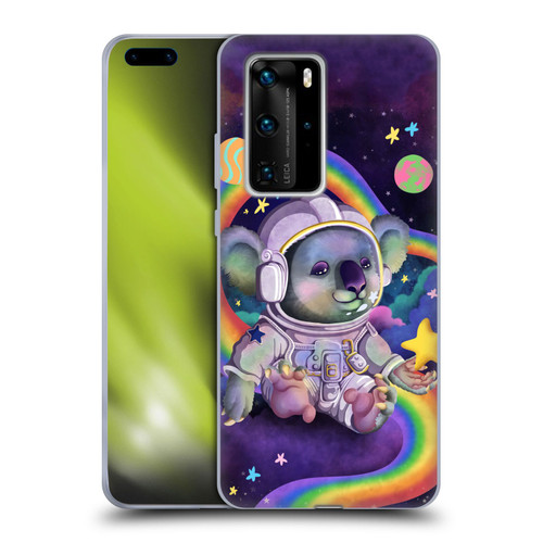 Carla Morrow Rainbow Animals Koala In Space Soft Gel Case for Huawei P40 Pro / P40 Pro Plus 5G
