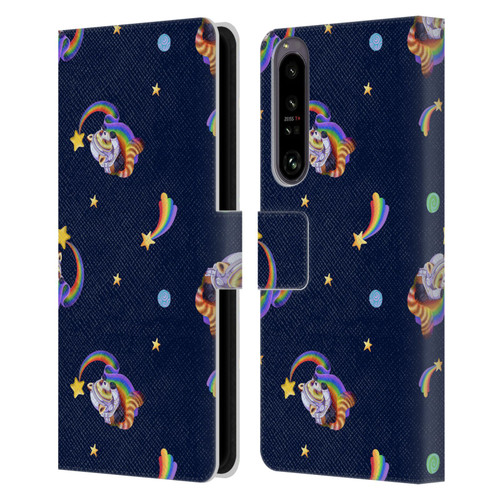 Carla Morrow Patterns Red Panda Leather Book Wallet Case Cover For Sony Xperia 1 IV