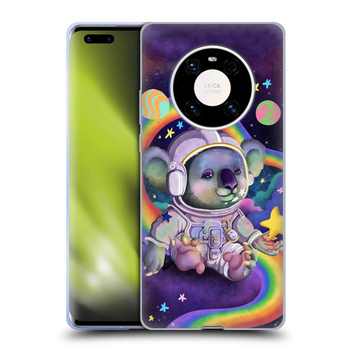 Carla Morrow Rainbow Animals Koala In Space Soft Gel Case for Huawei Mate 40 Pro 5G