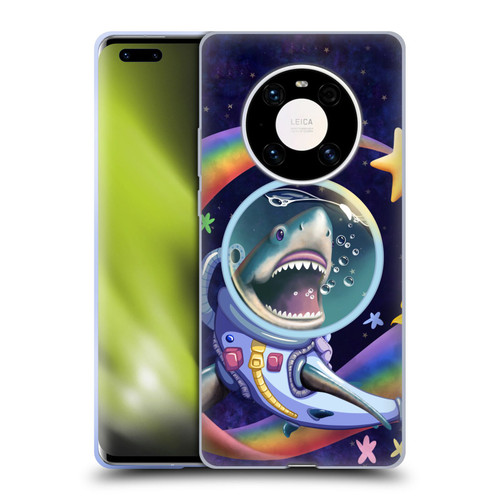 Carla Morrow Rainbow Animals Shark & Fish In Space Soft Gel Case for Huawei Mate 40 Pro 5G