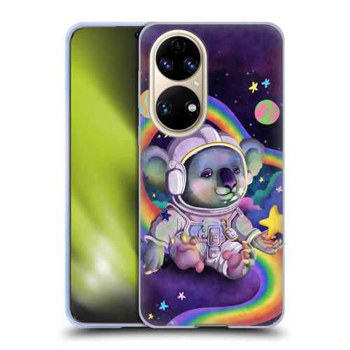 Carla Morrow Rainbow Animals Koala In Space Soft Gel Case for Huawei P50
