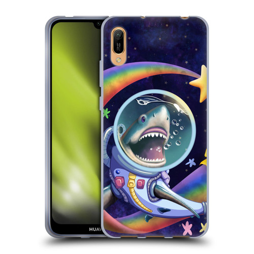 Carla Morrow Rainbow Animals Shark & Fish In Space Soft Gel Case for Huawei Y6 Pro (2019)