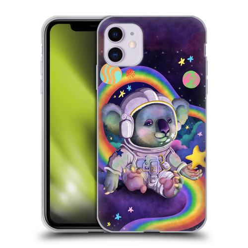 Carla Morrow Rainbow Animals Koala In Space Soft Gel Case for Apple iPhone 11