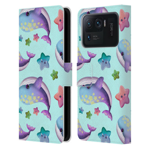 Carla Morrow Patterns Whale And Starfish Leather Book Wallet Case Cover For Xiaomi Mi 11 Ultra