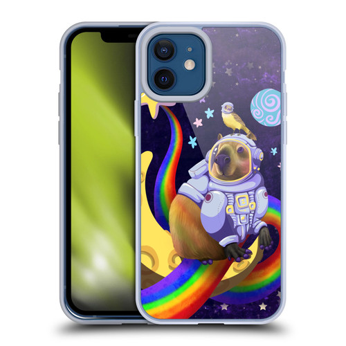 Carla Morrow Rainbow Animals Capybara Sitting On A Moon Soft Gel Case for Apple iPhone 12 / iPhone 12 Pro