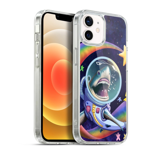 Carla Morrow Rainbow Animals Shark & Fish In Space Soft Gel Case for Apple iPhone 12 / iPhone 12 Pro & MagSafe
