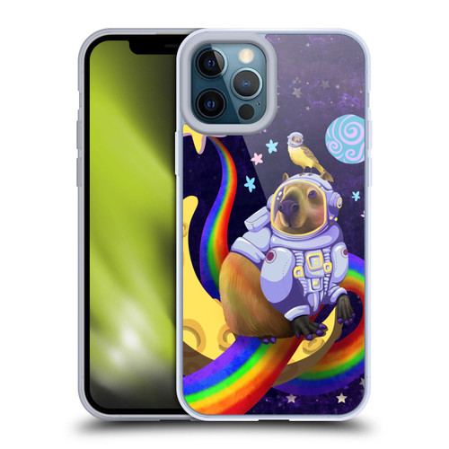 Carla Morrow Rainbow Animals Capybara Sitting On A Moon Soft Gel Case for Apple iPhone 12 Pro Max