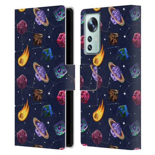 Carla Morrow Patterns Colorful Space Dice Leather Book Wallet Case Cover For Xiaomi 12