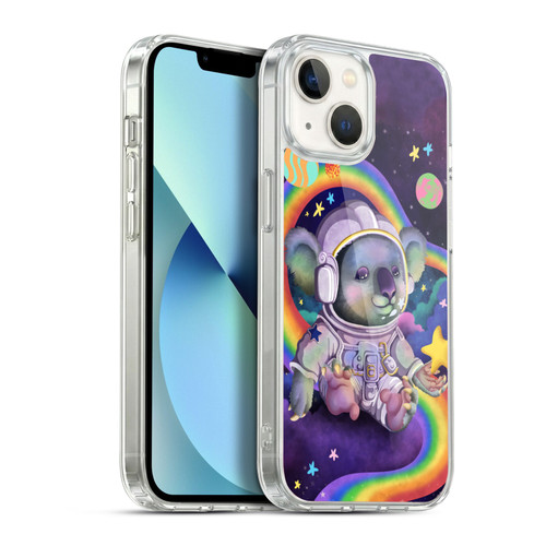 Carla Morrow Rainbow Animals Koala In Space Soft Gel Case for Apple iPhone 13