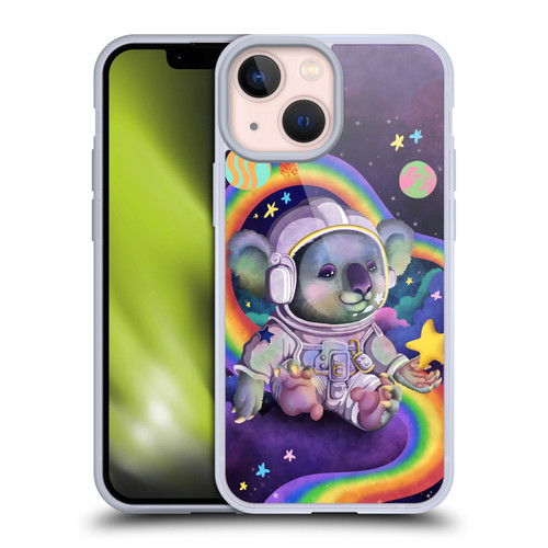 Carla Morrow Rainbow Animals Koala In Space Soft Gel Case for Apple iPhone 13 Mini
