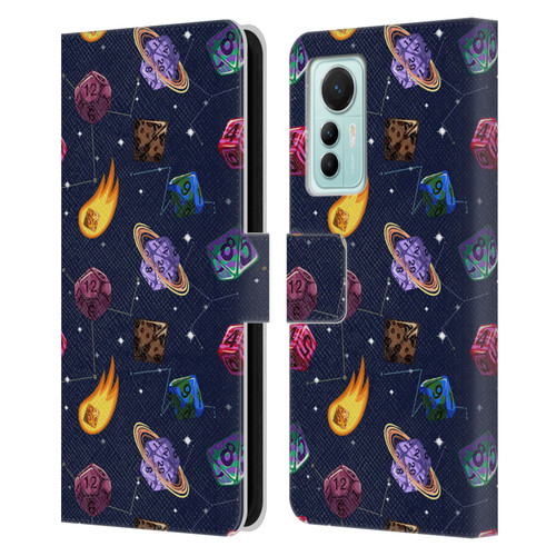Carla Morrow Patterns Colorful Space Dice Leather Book Wallet Case Cover For Xiaomi 12 Lite