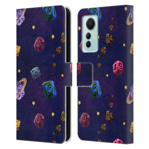 Carla Morrow Patterns Dice Numbers Leather Book Wallet Case Cover For Xiaomi 12 Lite