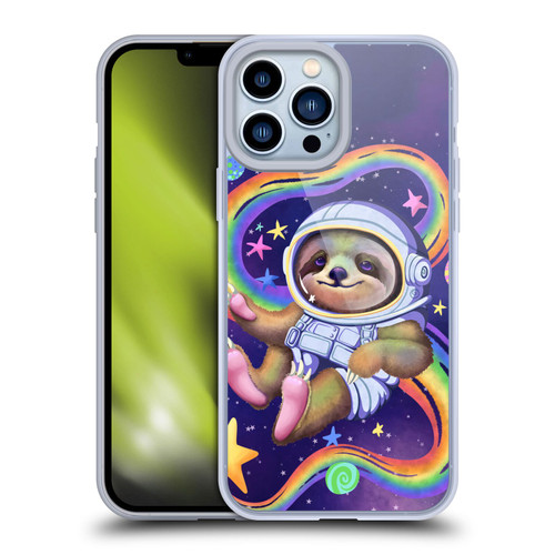Carla Morrow Rainbow Animals Sloth Wearing A Space Suit Soft Gel Case for Apple iPhone 13 Pro Max