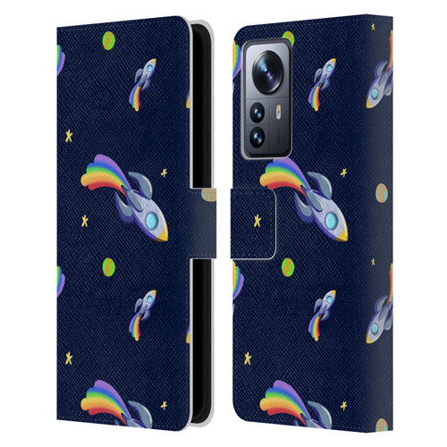 Carla Morrow Patterns Rocketship Leather Book Wallet Case Cover For Xiaomi 12 Pro