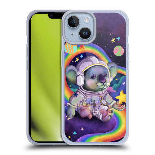 Carla Morrow Rainbow Animals Koala In Space Soft Gel Case for Apple iPhone 14