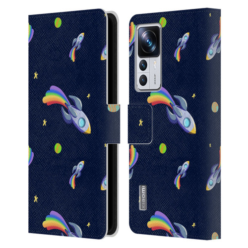 Carla Morrow Patterns Rocketship Leather Book Wallet Case Cover For Xiaomi 12T Pro