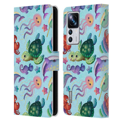 Carla Morrow Patterns Sea Life Leather Book Wallet Case Cover For Xiaomi 12T Pro