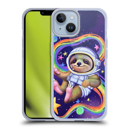 Carla Morrow Rainbow Animals Sloth Wearing A Space Suit Soft Gel Case for Apple iPhone 14