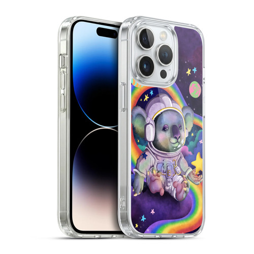 Carla Morrow Rainbow Animals Koala In Space Soft Gel Case for Apple iPhone 14 Pro & MagSafe