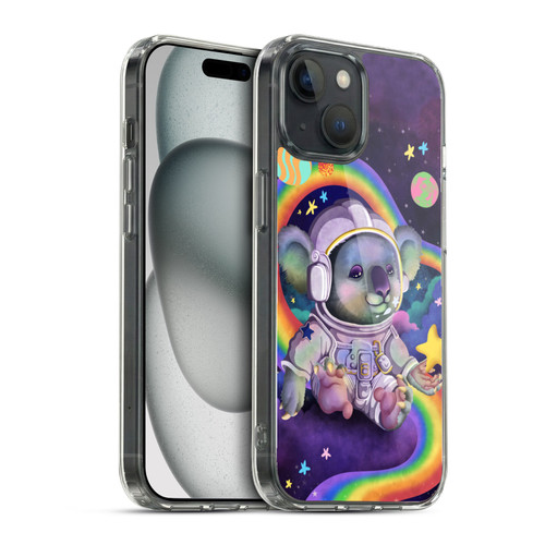 Carla Morrow Rainbow Animals Koala In Space Soft Gel Case for Apple iPhone 15 & MagSafe